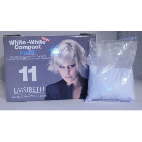 Біла освітлююча пудра White-White Compact Refill, 6*500 g
